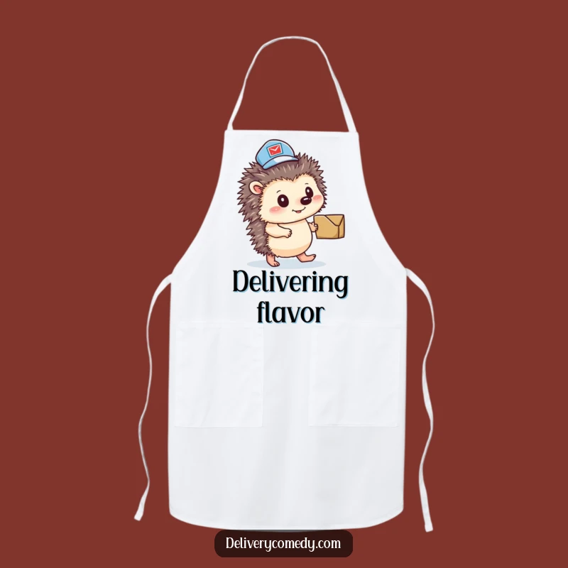 Funny Hedgehog Mail Carrier Apron: Cook with Determination and Charm