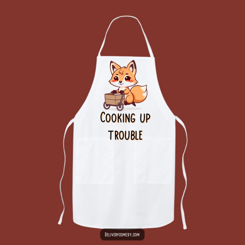 Funny Fox Cart Puller Apron: Cook with Playful Determination