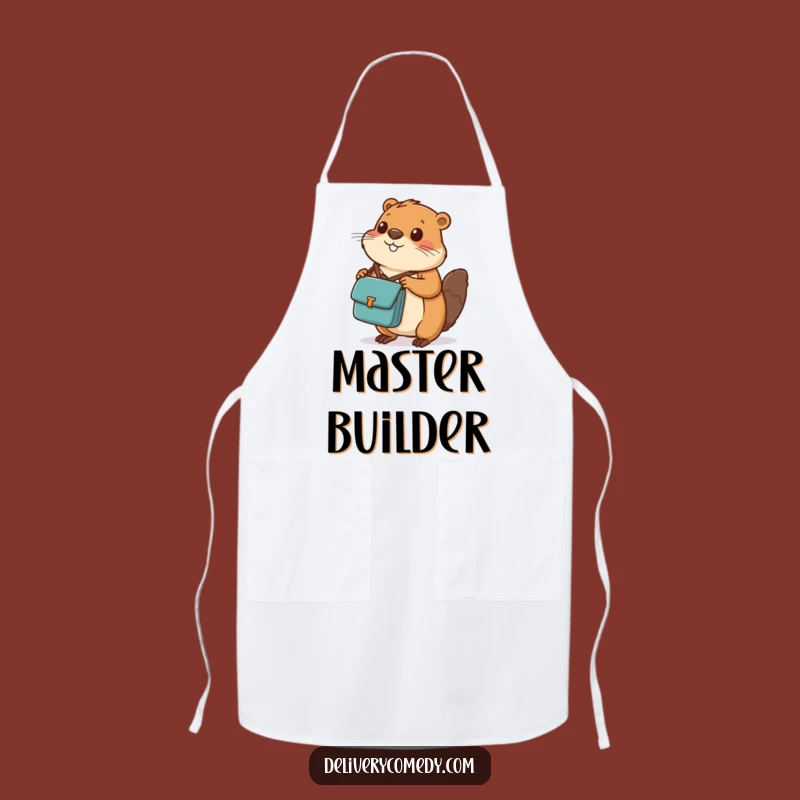 Funny Beaver Messenger Bag Apron: Cook with Diligence and Precision