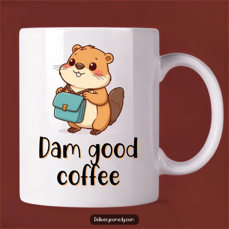 Funny Beaver Messenger Bag Mug: Diligent Package Balancer, Perfect Gift for Hard Workers