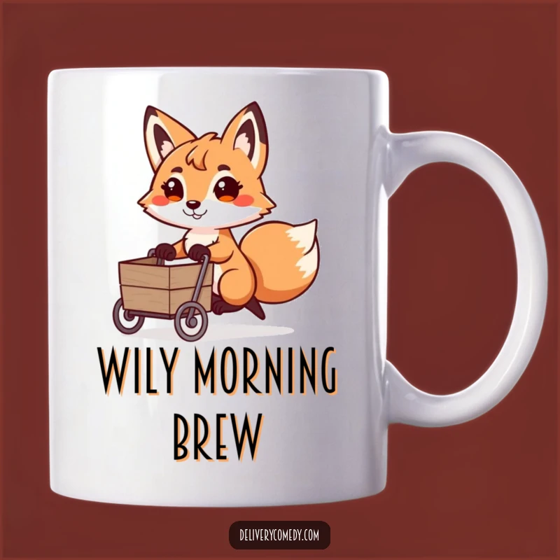 Funny Fox Cart Puller Mug: Determined Explorer, Perfect Gift for Adventurous Souls
