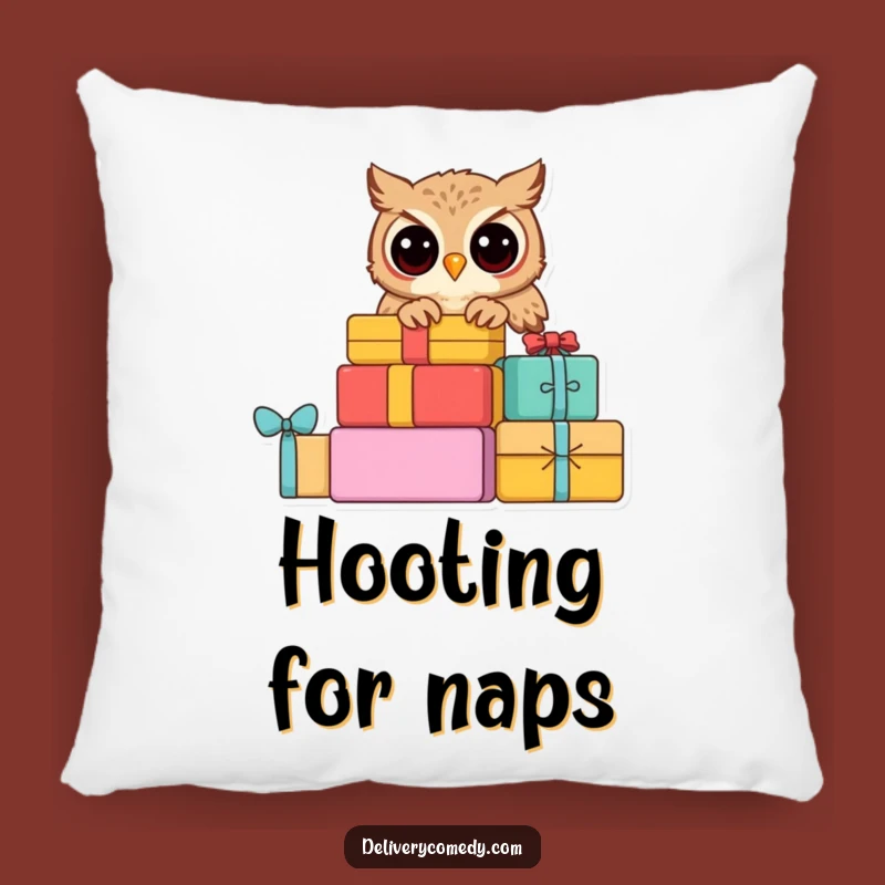Funny Curious Owl Pillow: Soft Comfort for the Wise Observer