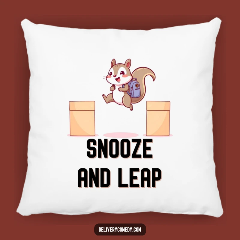 Funny Squirrel Backpack Pillow: Soft Comfort with a Cheerful Leaper