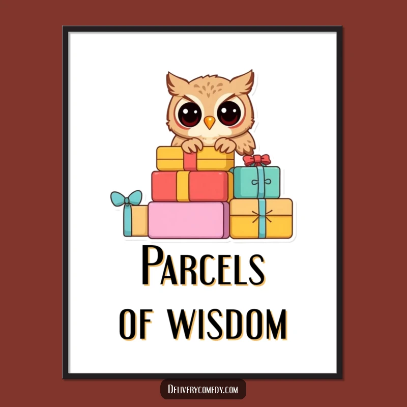 Funny Curious Owl Poster: Whimsical Wall Art for the Inquisitive Mind