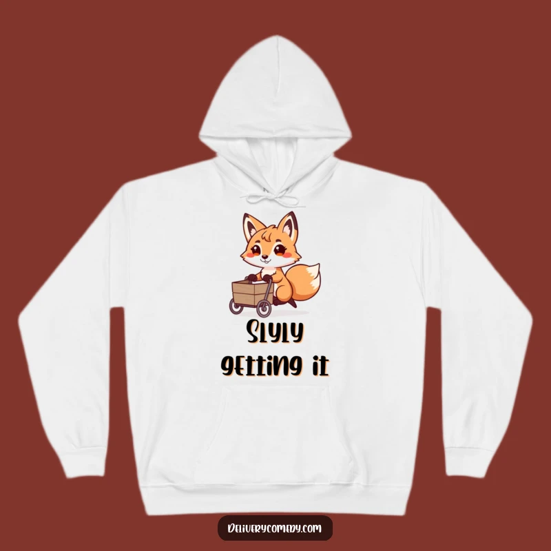 Funny Fox Cart Puller Hoodie: Cozy Comfort for Your Determined Adventures