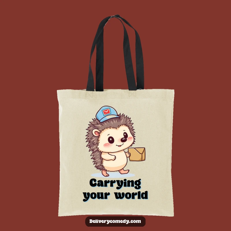 Funny Hedgehog Mail Carrier Tote Bag: Durable & Stylish, Your Go-To for Parcels